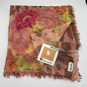 NWT Diane Snyder Cashmere Hand Loomed In Nepal Scarf Wrap Multicolor